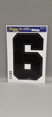 #6 6.75&quot; Wall Cling Black