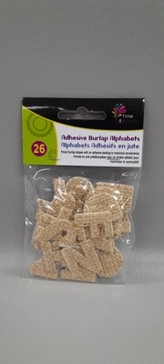 26pc 1&quot; Adhesive Burlap Alphabet