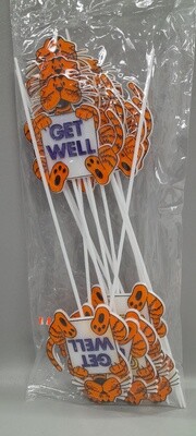 12pc 12.5&quot; Get Well Tiger Pick