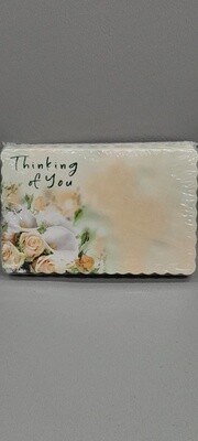 50pc Enclosure Cards Thinking of You  w/Flowers