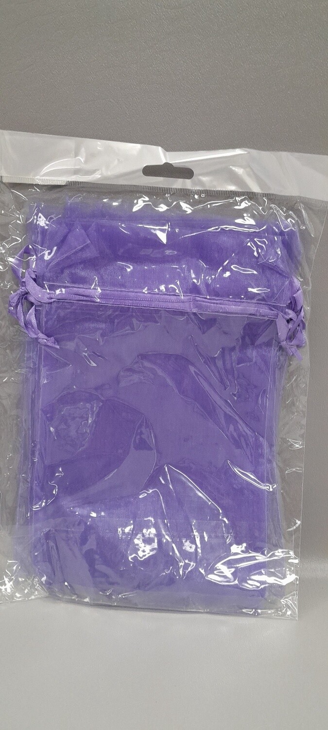 6pc 6&quot;x9&quot; Organza Bags Lavender