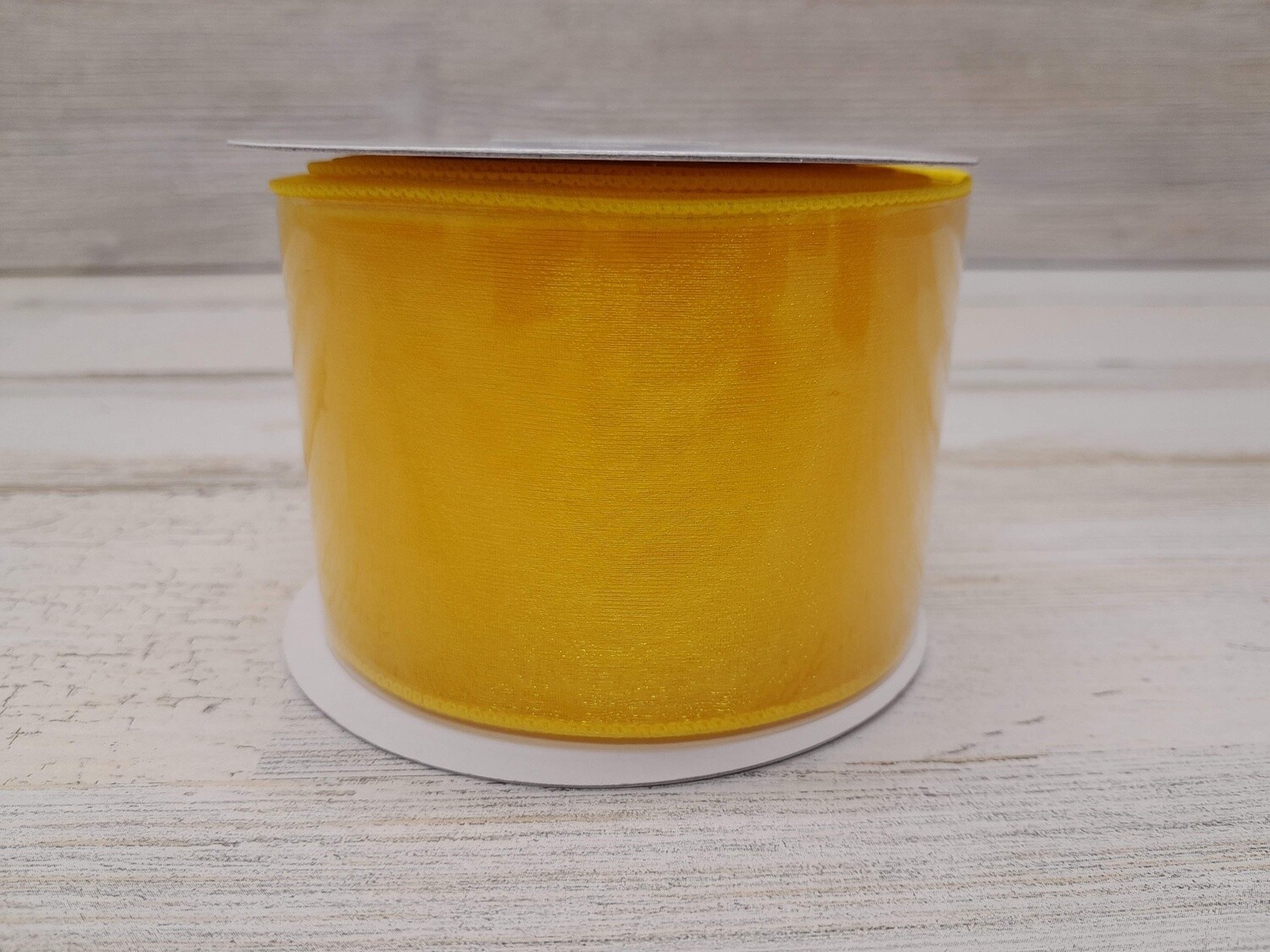 2.5&quot;x10yd Sheer Ribbon Daffodil