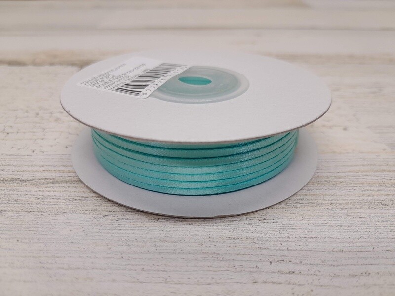 1/16&quot;x100yd Double Faced Satin Aqua