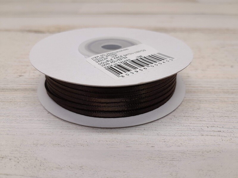 1/16&quot;x100yd Double Faced Satin Brown