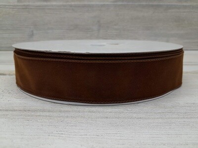 1.5&quot;x50yd Wired Velvet Ribbon Chocolate