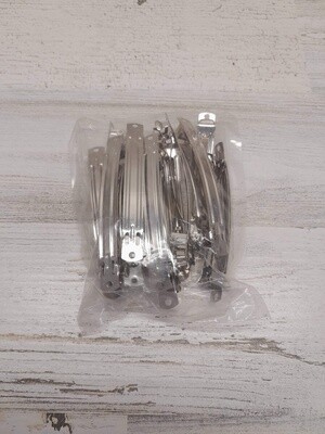 12pc 4&quot; Barrette Silver