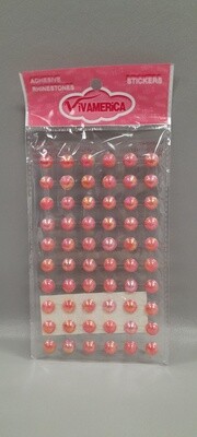 Large Adhesive Back Pearls Red