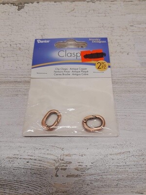 2pc Clip Clasps Antique Copper