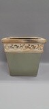 7.25&quot; Planter Green/Ivory (Ceramic)