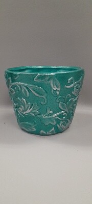 5.5&quot; Glitter Pot Teal (Ceramic)