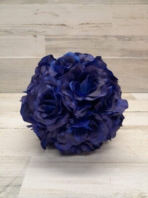 7.5&quot; Silk Flower Ball Navy