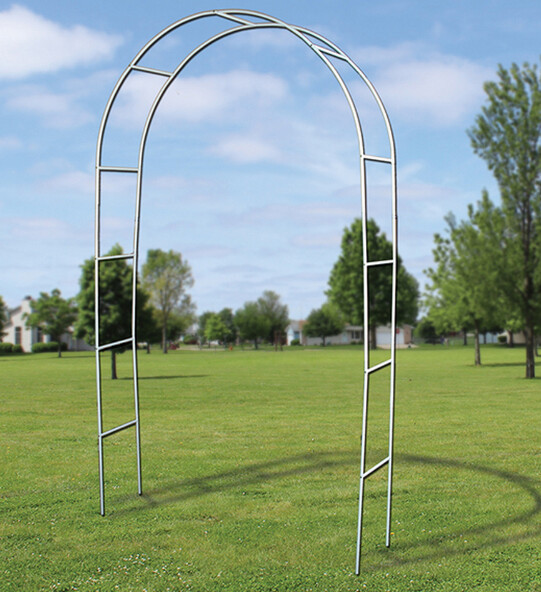 55&quot;x90&quot; Steel Tube Garden Arch White