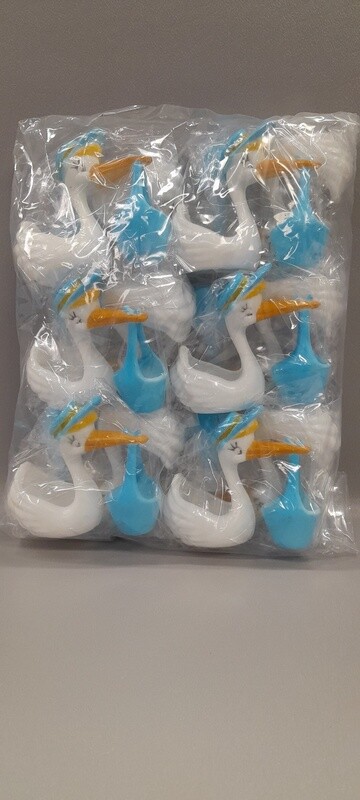 12pc 3&quot; Plastic Stork Blue