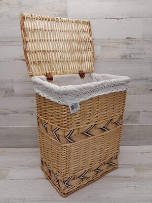 *Tall Rectangle Basket With Lid/Fabric Liner 05171 (SM)