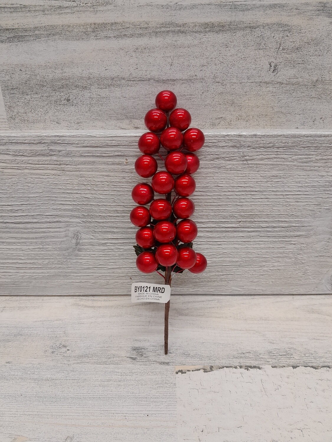 7.5&quot; Berry Cluster x25 Metallic Red
