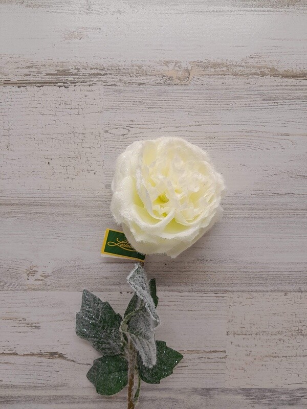 20&quot; Snowy Rose Stem White