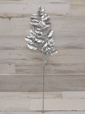 26&quot; Metallic Holly Spray x3 Silver