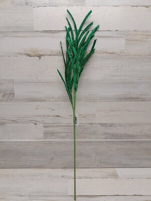 31&quot; Glittered Grass Spray Emerald