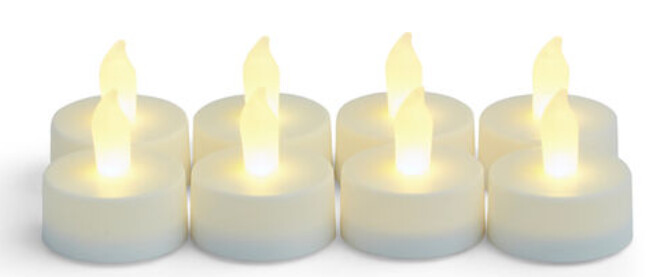 8pc Flameless Led Tea Lights White