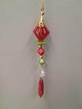 Dangle Glitter Ornament Red/Lime/Gold/Clear Assorted