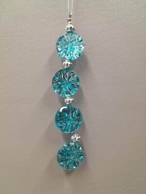 *5.75&quot; Crystal Ornament Teal