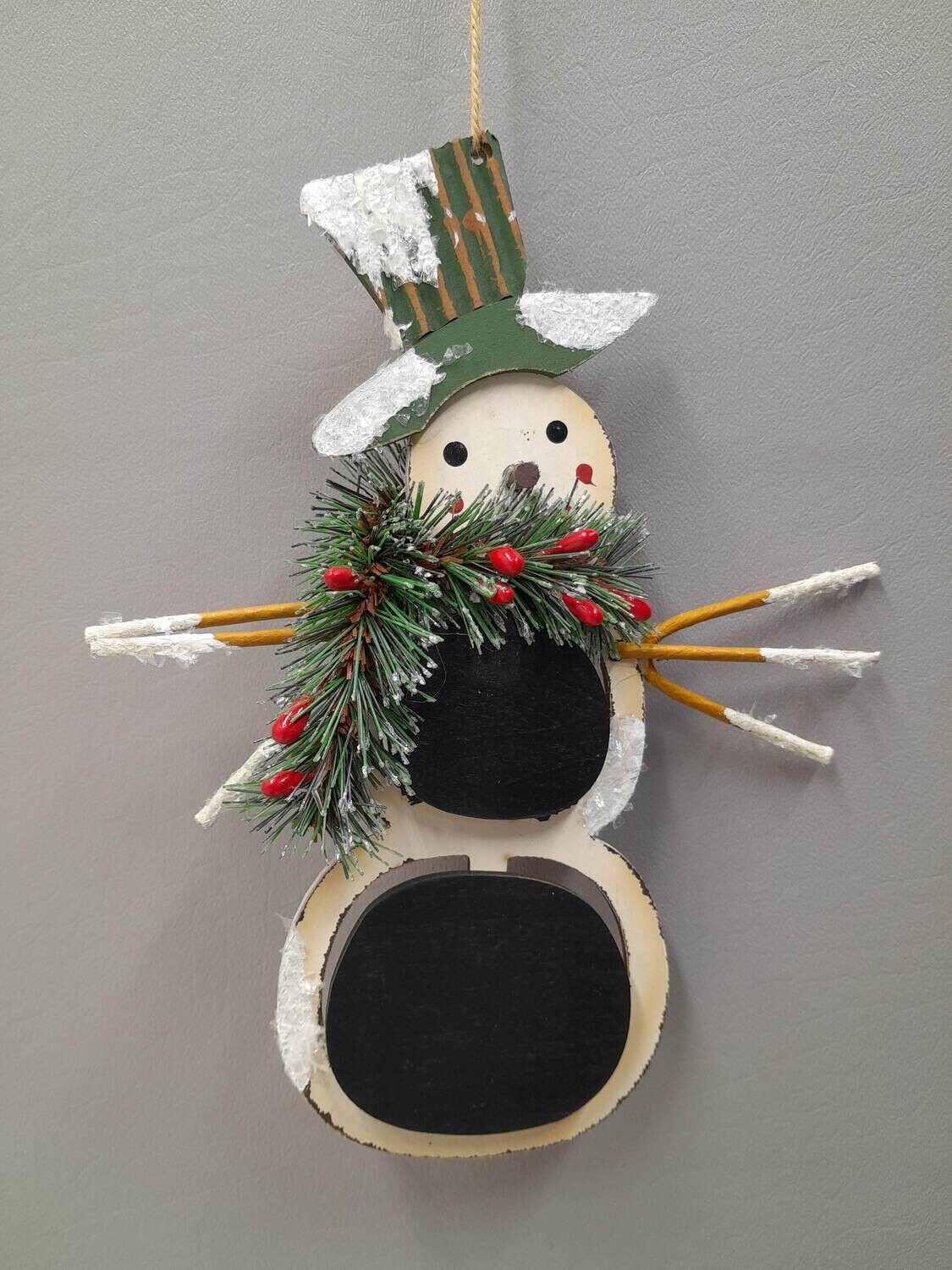 9&quot; Wooden Snowman Ornament