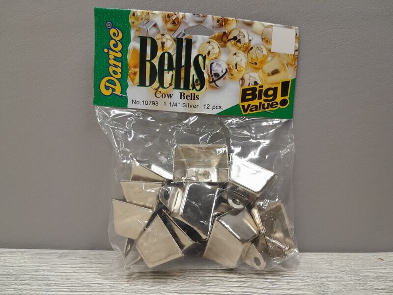 12pc 1-1/4&quot; Cow Bell Silver