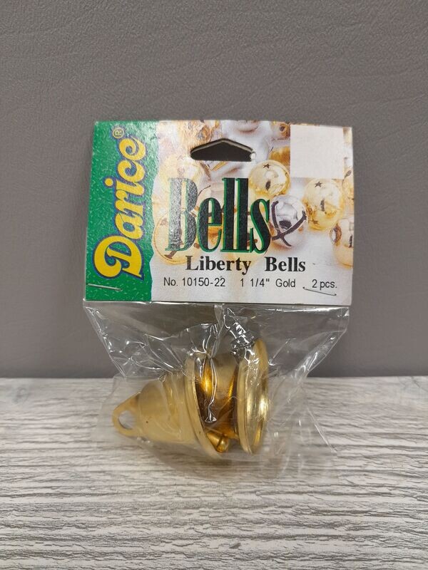 2pc 1.25&quot; Liberty Bells  Gold