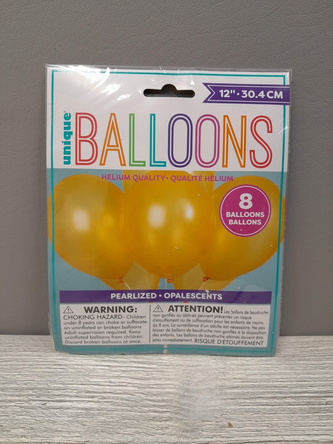 8-12" PEARLIZED BALLOONS GOLD