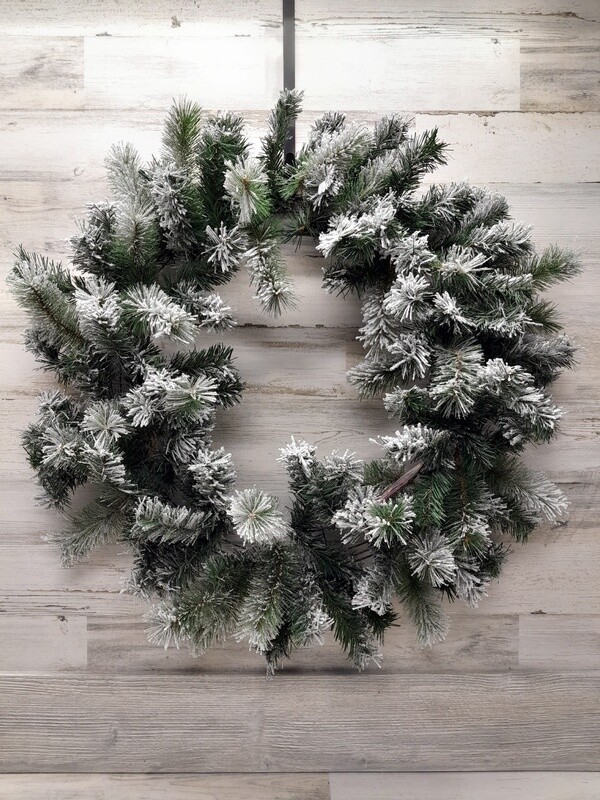 30&quot; Flocked Rocky Mountain Pine Double Wreath