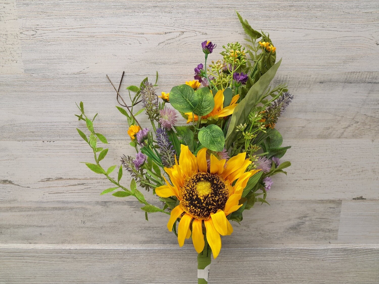 22&quot; Sunflower/Fern/Thistle Bush Yellow/Purple/Green