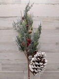 30&quot; Frosted Pine Spray w/Berries/Pinecones