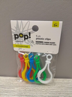 5pc Plastic Clips Multi