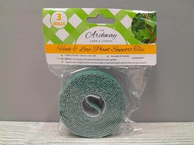 3pc 10mmX6.5' Plant Support Ties Green