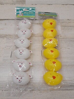6pc Fillable Easter Eggs Assorted