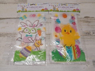 8PC EASTER BAKERY BAG 5"X3"X9"  ASSORTED