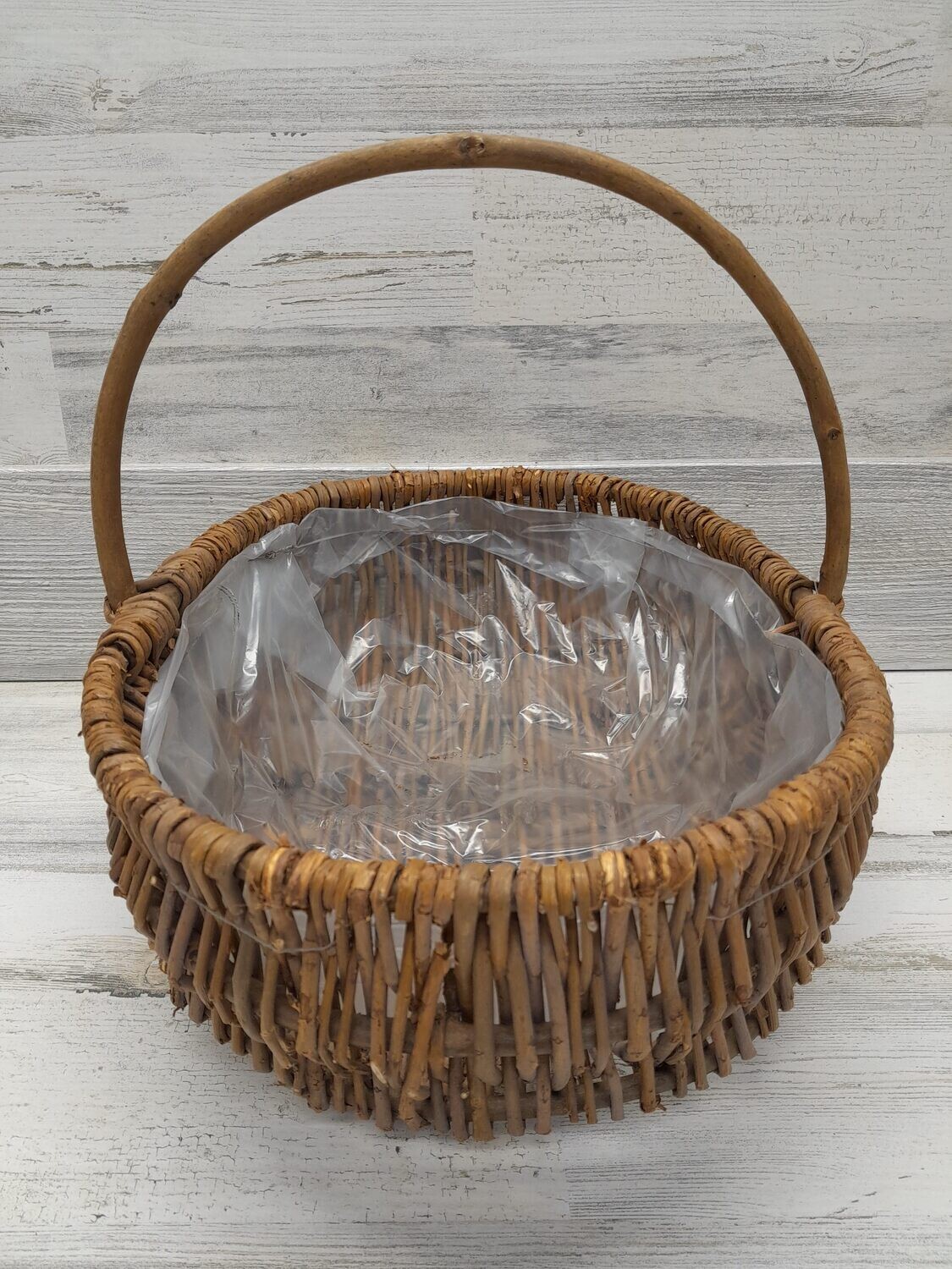 Single Handle Oval Basket With Liner Brown (LG)