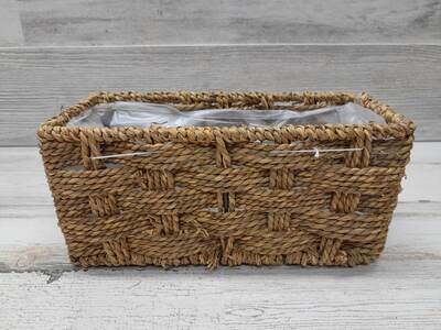 *Rectangle Sea Grass Basket With Liner 7921 *Rectangle Sea Grass Basket With Liner 7921