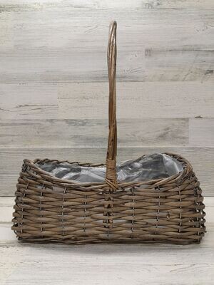 *Single Handle Rectangle Basket With Liner 804095 (LG)