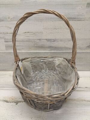 Single Handle Oval Basket With Liner 4148 (#2) Single Handle Oval Basket With Liner 4148 (#2)