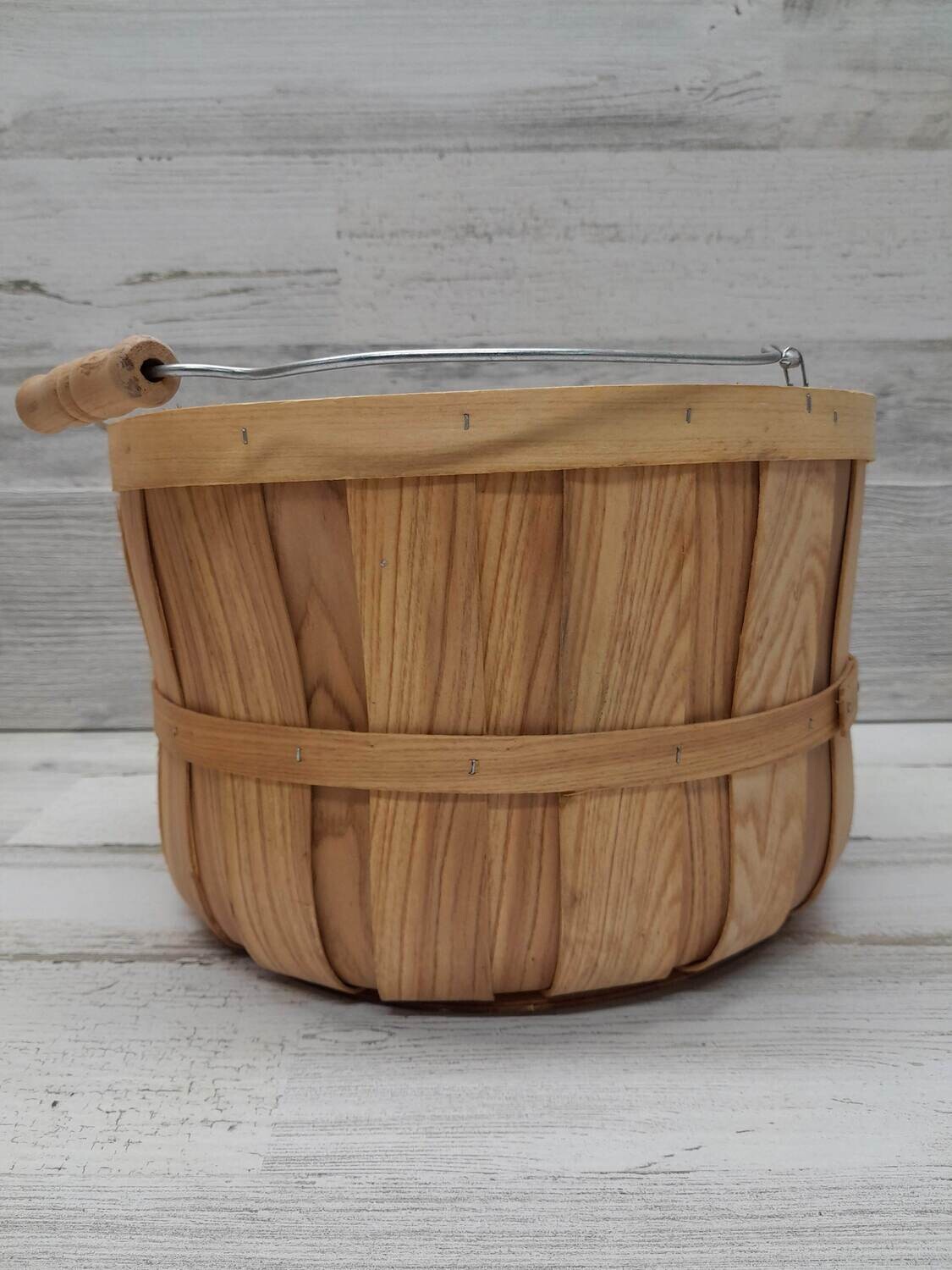 Single Handle Bushel Basket Natural