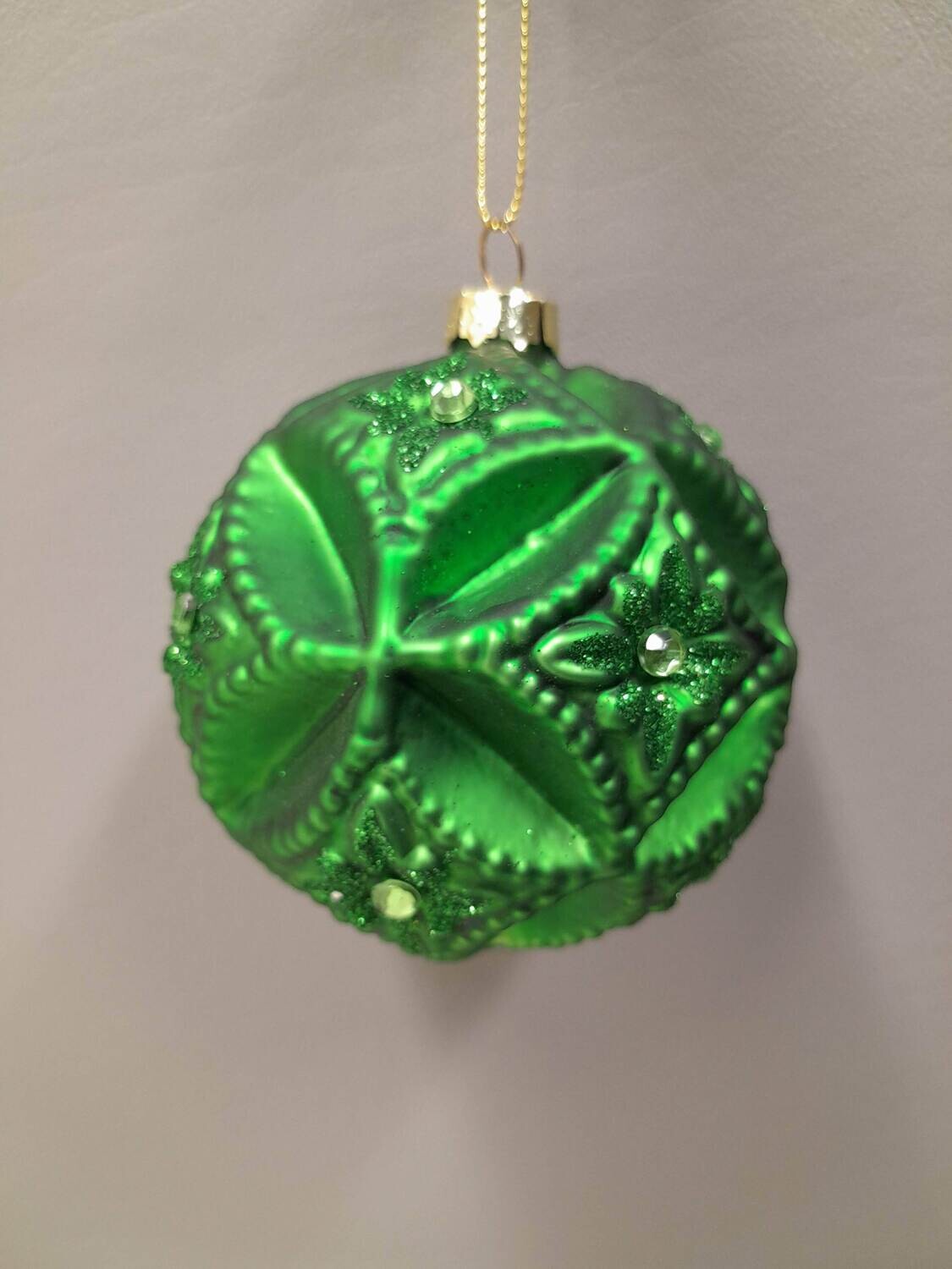 3&quot; Glass Ornament Dark Green