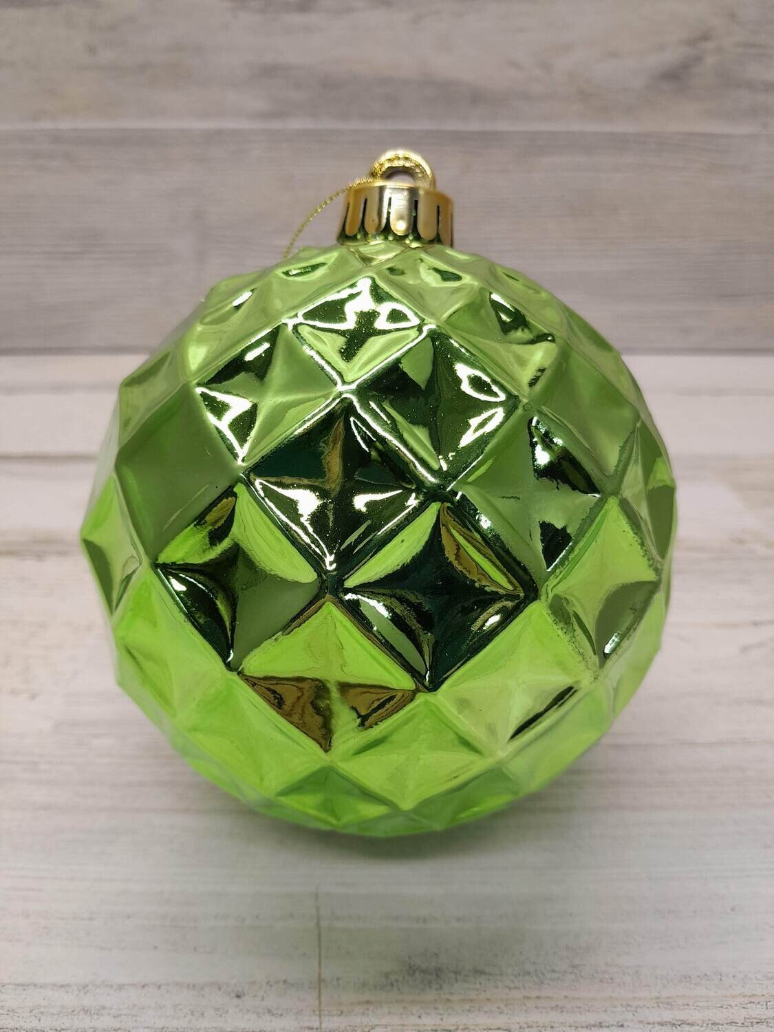 130mm Diamond Ball Ornament Lime