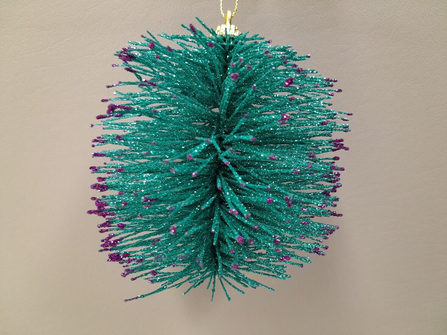 *5&quot; Teal Ornament w/Purple Tips