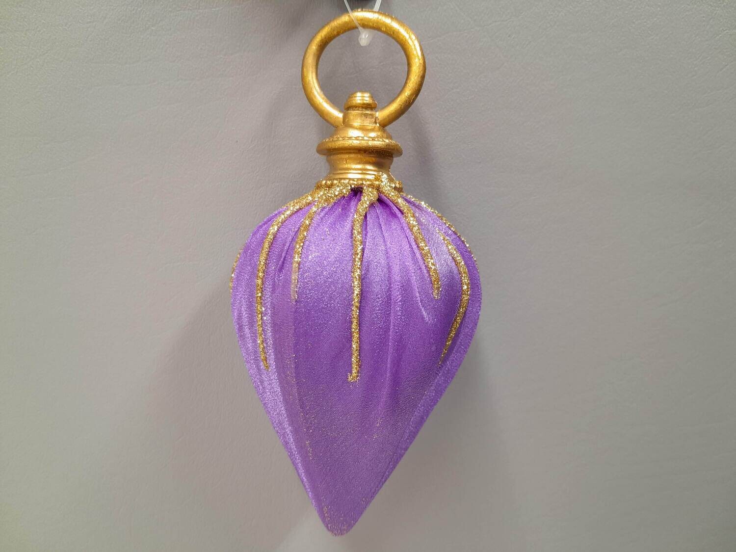 6.5&quot; Sheer Finial Ornament Purple