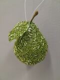 80mm Beaded Fruit Ornament Assorted Green