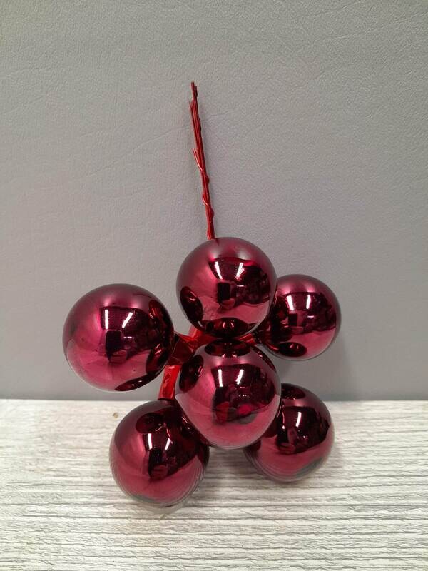 *72pc 35mm Glass Bulb on Wire Burgundy