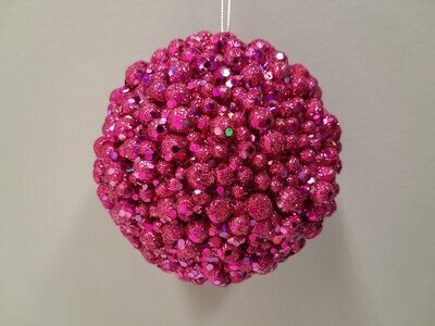 4&quot; Glitter Ornament Fuchsia