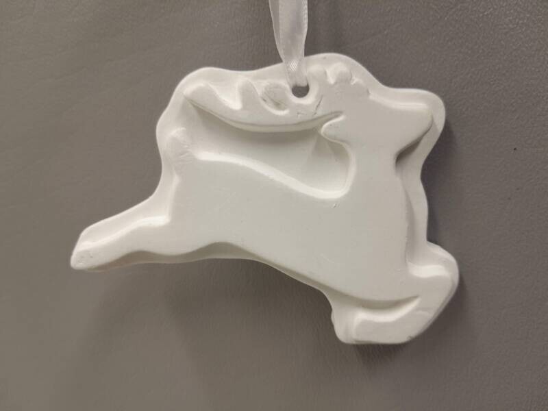 Plaster Deer Ornament