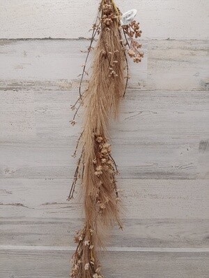 5&#39; Pampas Berry Garland Natural